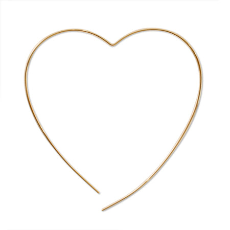 Earrings wire heart No.L1 gold