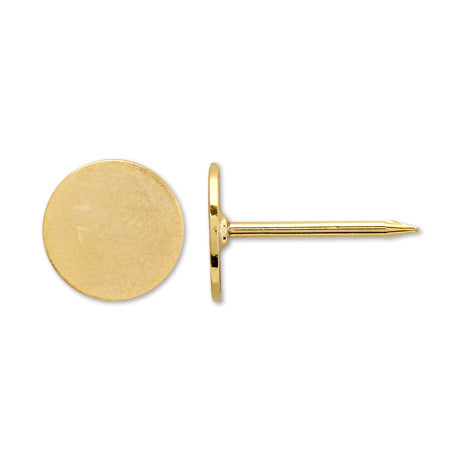 Tie tack with round plate needle gold