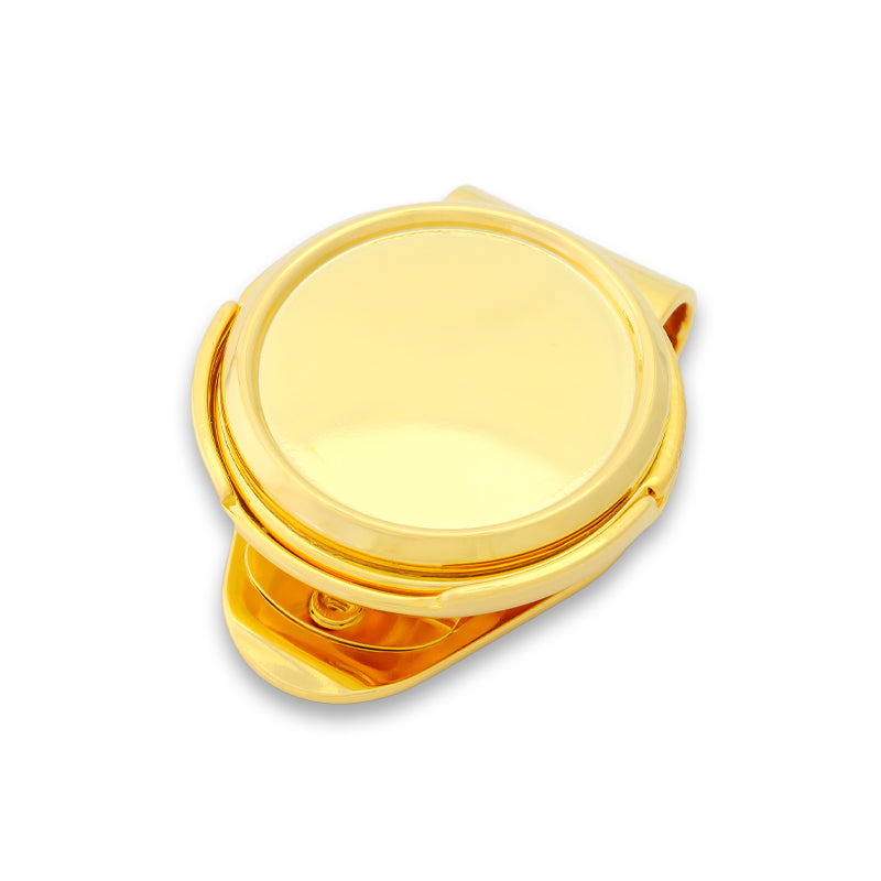 Golf marker with clip round plate gold