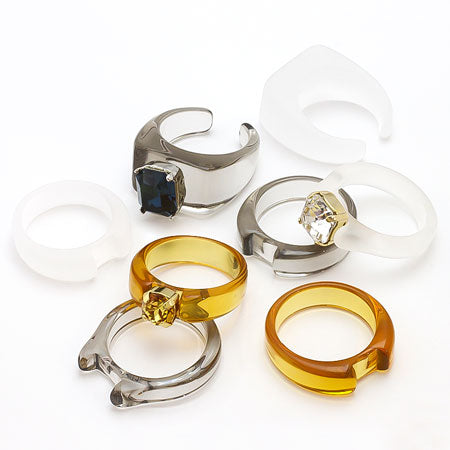 Ring stand resin stone seat No.1 clear brown