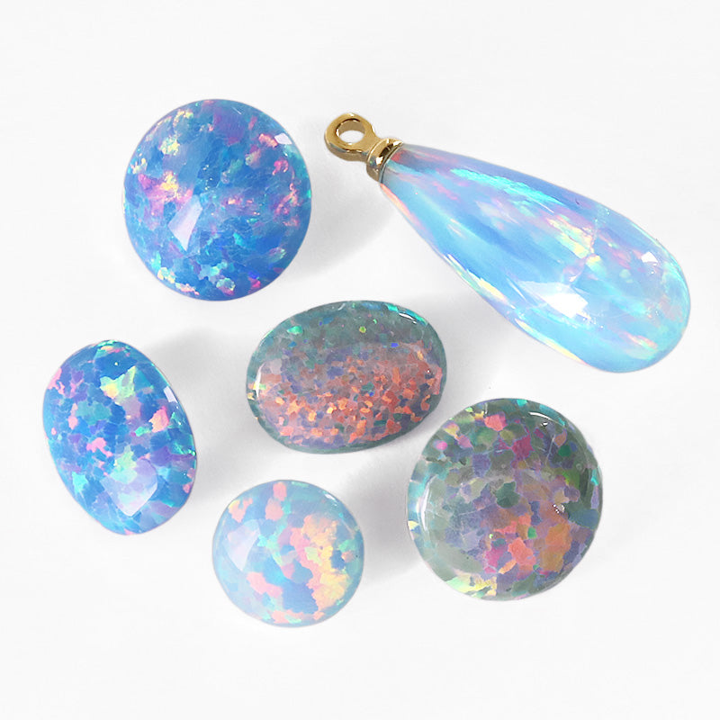 人工オパール(KYOTO OPAL) ラウンド スカイブルー