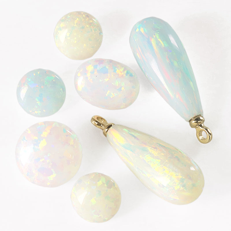 人工オパール(KYOTO OPAL) ラウンド パールホワイト