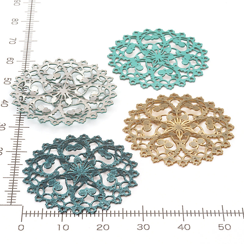 イタリア製フィリグリーパーツ 約30mm エメラルド
