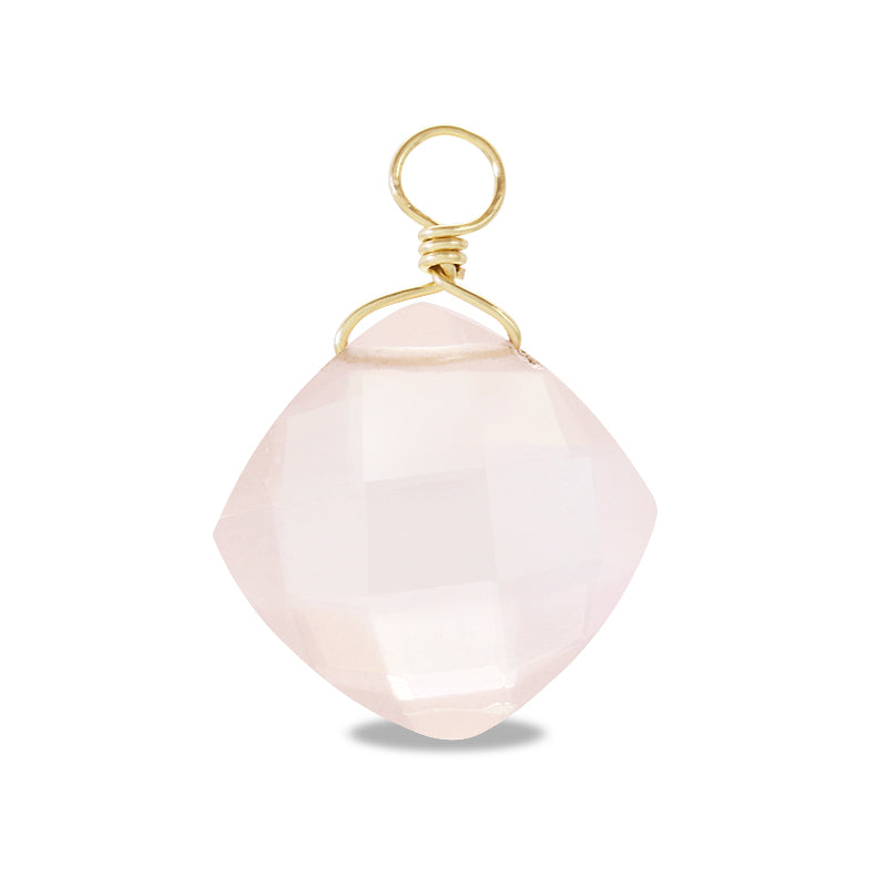 Natural Stone Glasses Charm Square Rose Quartz
