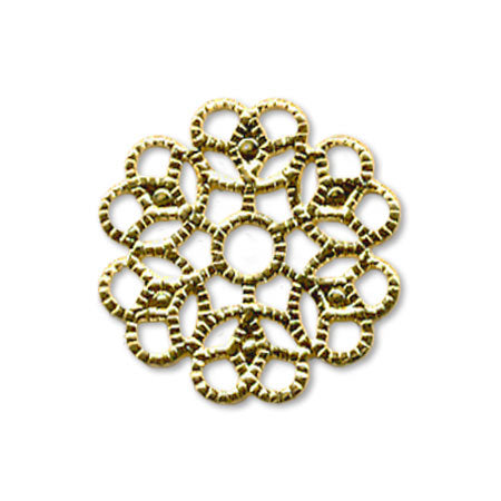 スカシパーツ 花六弁 約15mm ゴールド