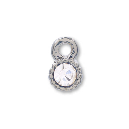 a charm round rodium color