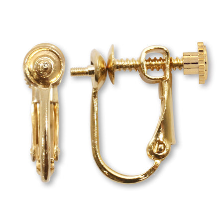 Earrings screw spring screw cut gold