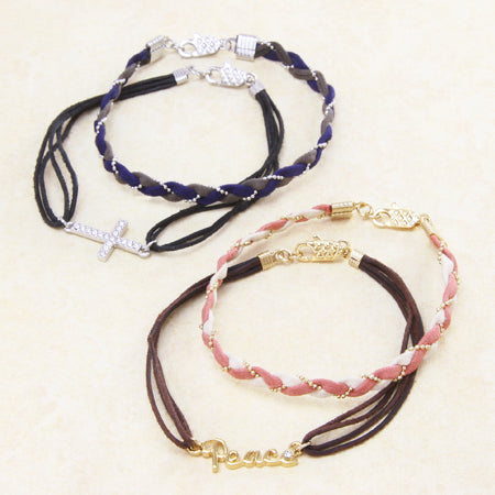 String closure with striped ring gold