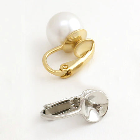Earrings with spring type cores, rhodium color