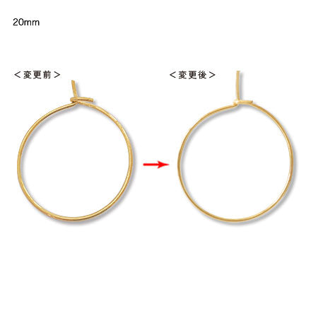 ピアス ワイヤーフープNo.4 ゴールド