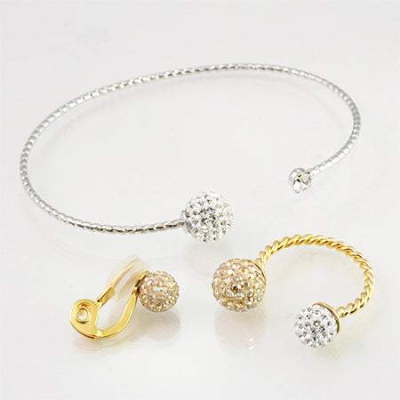 Earrings clip type bowl with rubber gold