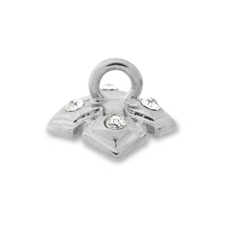 Design cap flower 1 rhodium color