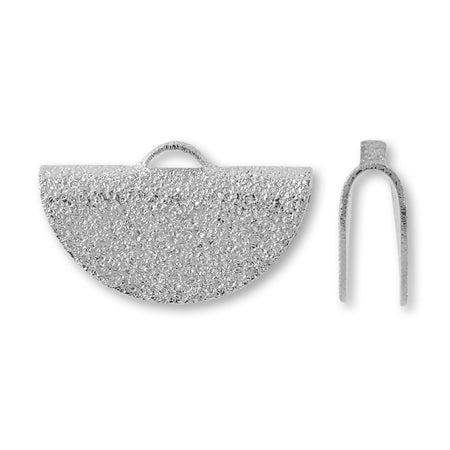 String closure half round stardust rhodium color