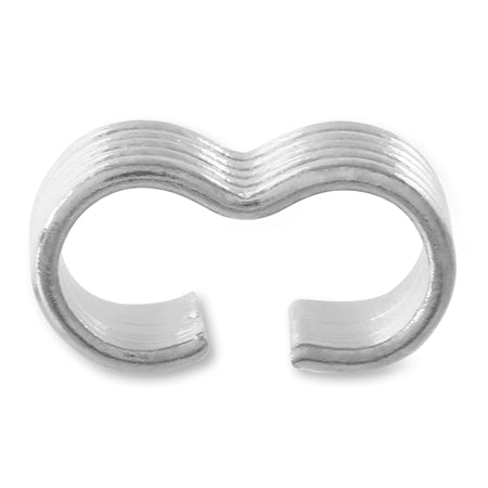 Connector jumper with letter 3 with streaks, rhodium color