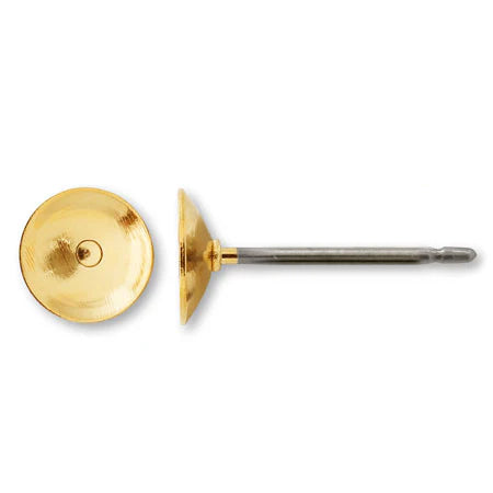 Earrings titanium bowl gold