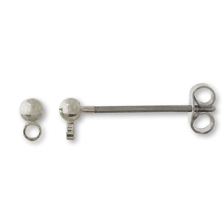 Long post pierce rhodium with catch