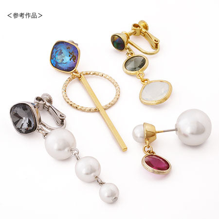 Earrings screw spring with stone ring