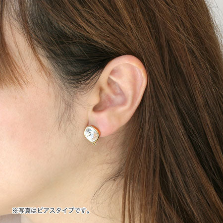 Earrings screw spring with stone ring