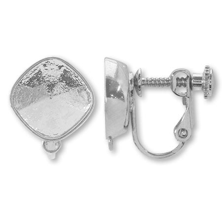 Earrings screw spring with stone ring
