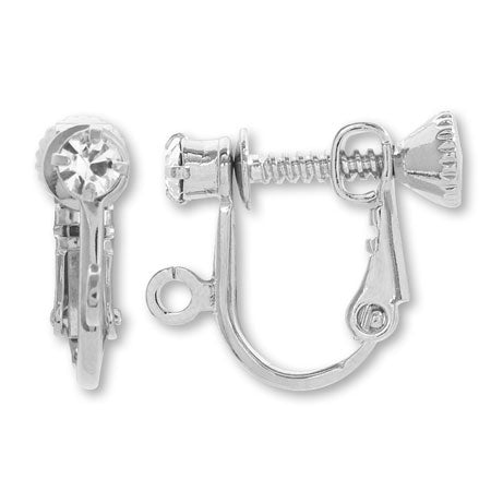 Earrings with screw spring stones crystal/RC