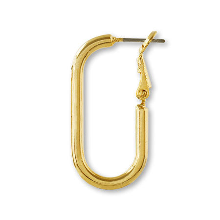 Chunky hoop stainless steel earrings square gold