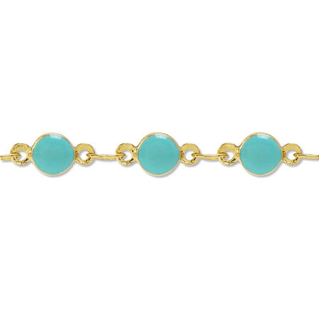 Design chain with round epoxy emerald/G