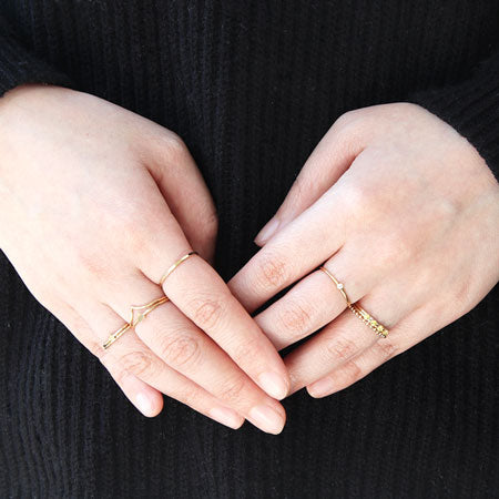 Ring stand stacking ring sparkling K14GF