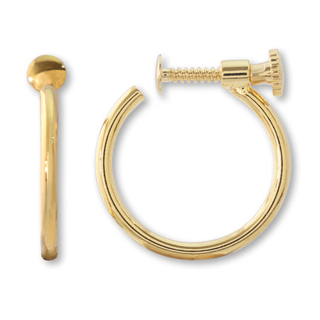 Earrings screw type hoop gold