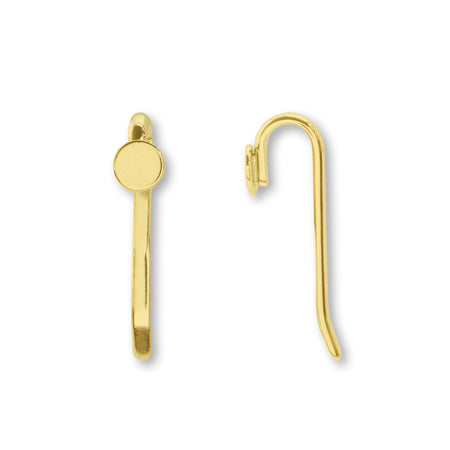 Pony hook small round plate gold