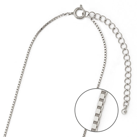Chain necklace BOX1.0DC (with adjuster) rhodium color