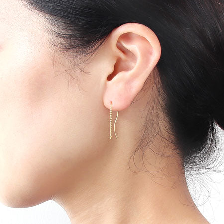 American Earrings Wave No.2 Rhodium Color