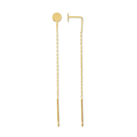 American earrings round plate gold