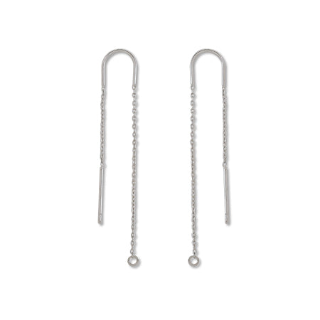 American earrings U-shaped rhodium color