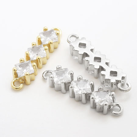 Charm Cubic Zirconia Claw Claw Square 3rd No. 2 2 Cancan Rodium Color