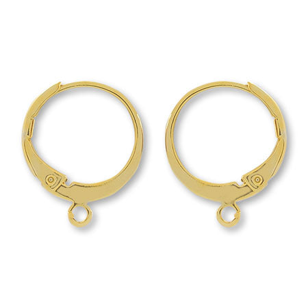 Earrings French hook round gold