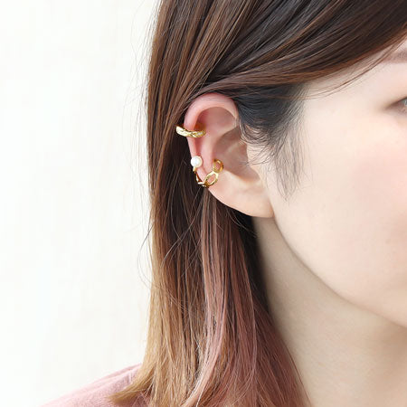 Ear cuff spring type No.1 cubic zirconia/RC