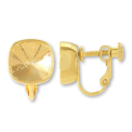 Earrings screw spring stone seat