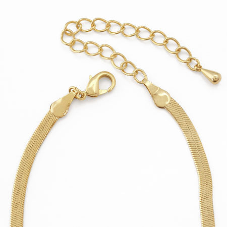 Chain necklace snake flat width approx. 3mm (with adjuster) gold