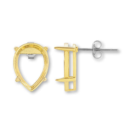 Post earrings with stone seat Shizuku