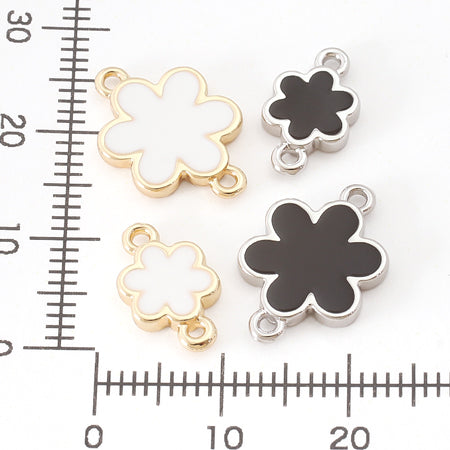 チャーム 6弁花フラット 2カン ブラック/RC
