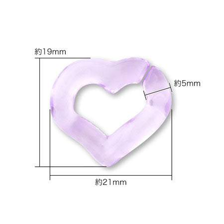 アクリルチェーンパーツ ハート グレー