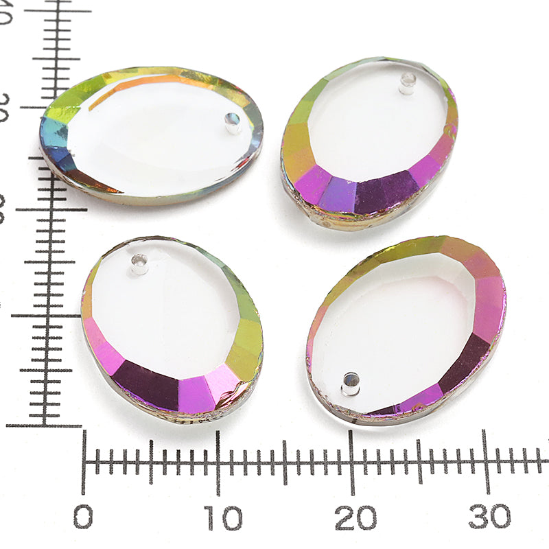 German glass oval/plain helio red