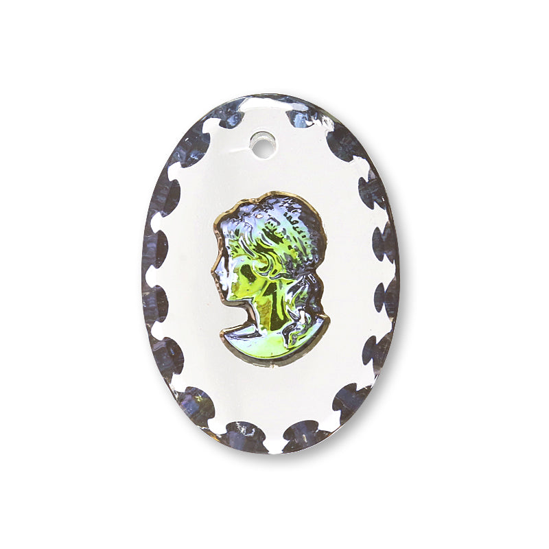 German glass oval/Lady Helio yellow