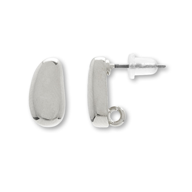 Stainless steel piercing beans back rosium color with catch