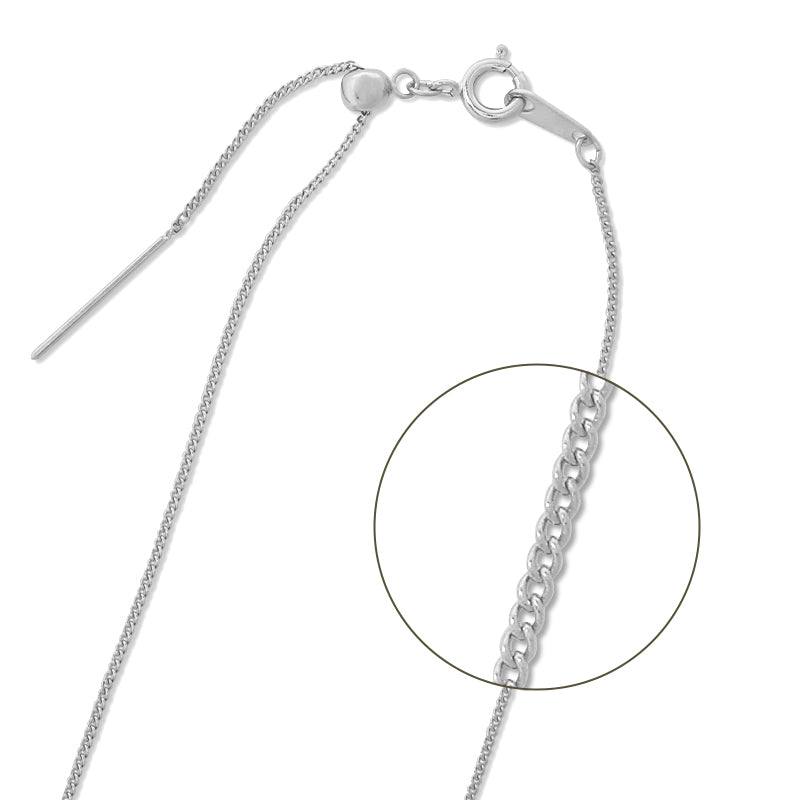 Slide pin chain necklace 130SRA rhodium color