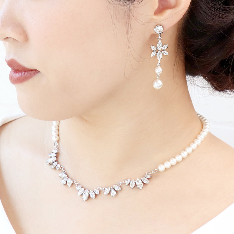 【KIWA BRIDAL】KBE-1 マーキスフラワー イヤーアクセサリー