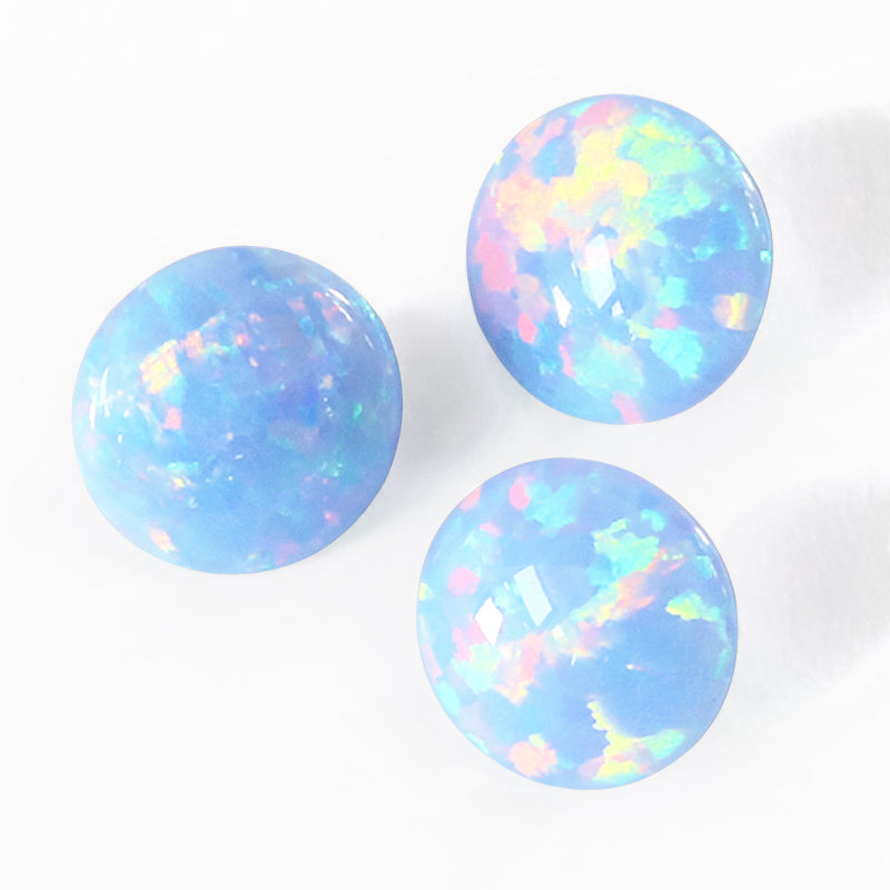 人工オパール(KYOTO OPAL) ラウンド スカイブルー