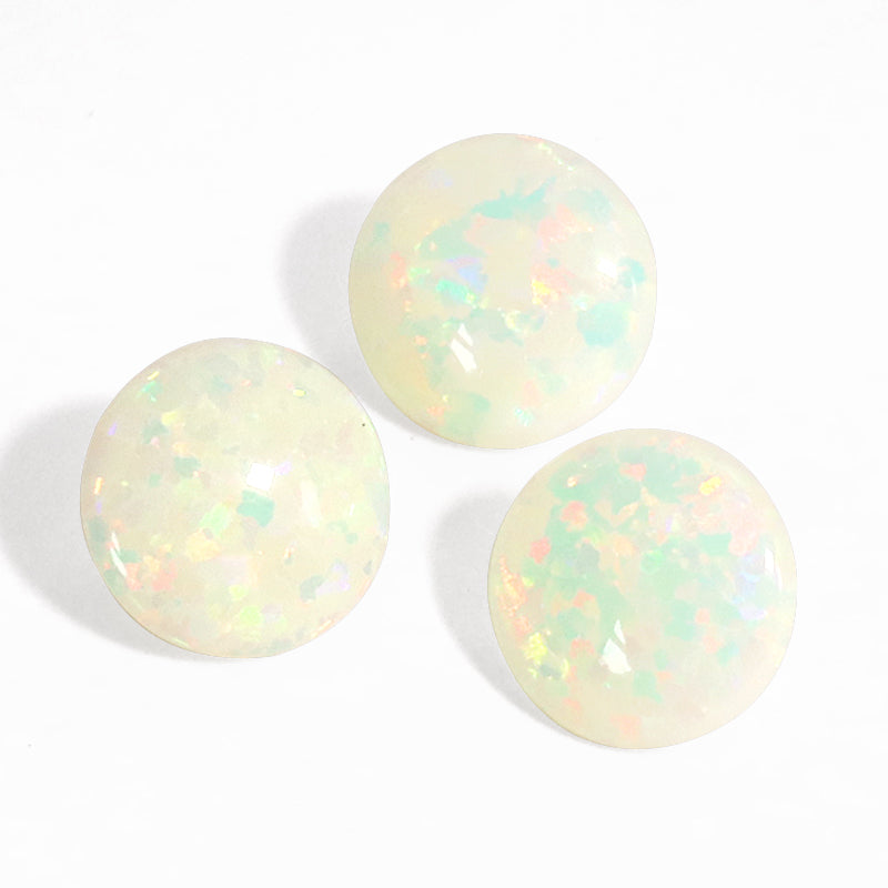 人工オパール(KYOTO OPAL) ラウンド パールホワイト