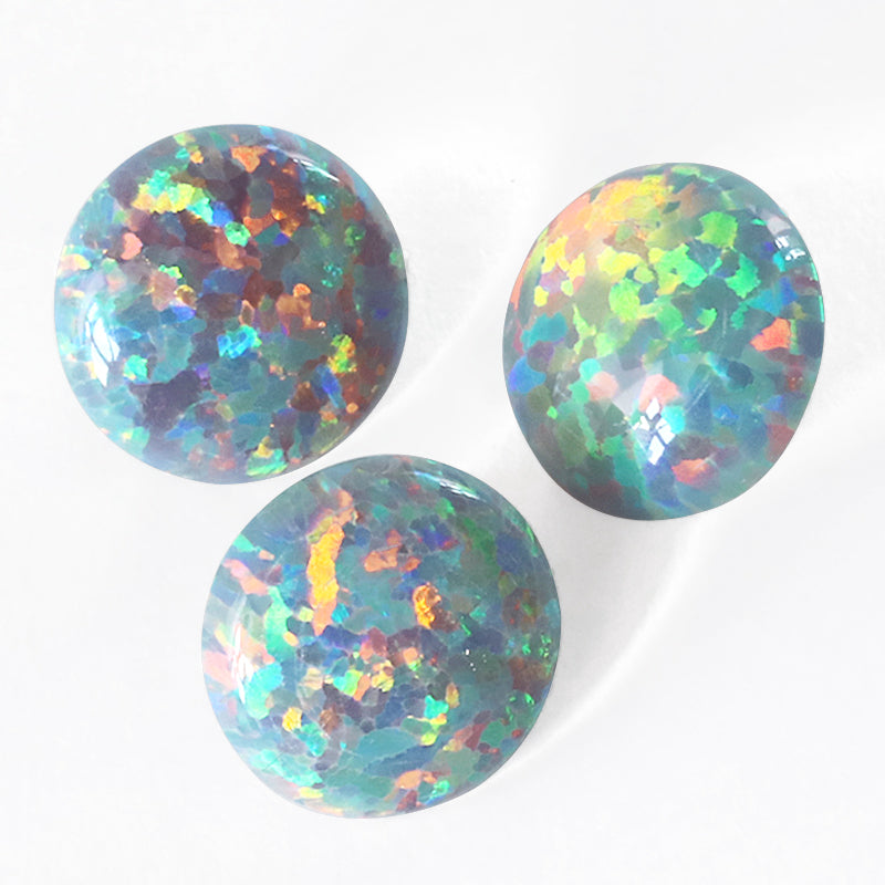 人工オパール(KYOTO OPAL) ラウンド サックスブルー