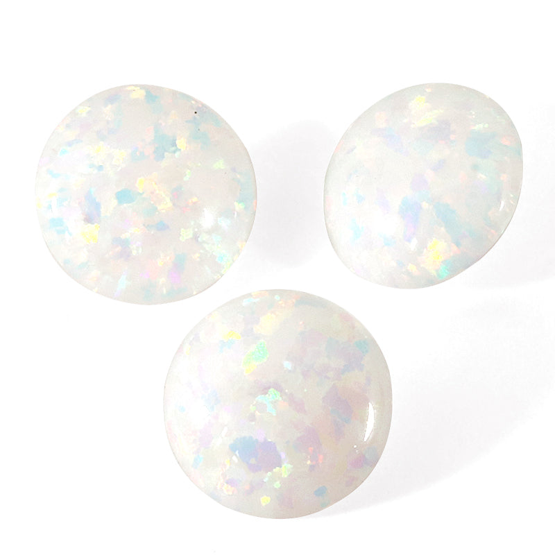 人工オパール(KYOTO OPAL) ラウンド スノーホワイト